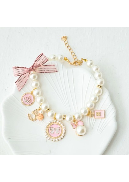 Pembe Tarzı S Beden Pet Yay Inci Yaka Kedi Takı Kolye Prenses Kolye Köpek Tatlı Süslemeleri Köpek Taklidi Yaka Chihuahua Accesorios (Yurt Dışından)