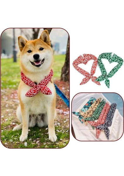 Siyah Stil L Boyutu Orijinal Pet Köpek Bandana Tang Iplik Baskı Köpek Önlüğü Papyon Parti Boyun Aksesuarları Yavru Bakım Fular Shiba Inu Yaka (Yurt Dışından) fiyatları