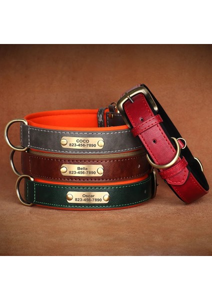Kırmızı Stil Xl Boyutu Kişiselleştirilmiş Köpek Tasması Deri Kimlik Tabela Köpek Tasmaları Küçük Orta Büyük Köpekler Için Yumuşak Ayarlanabilir Yaka Ücretsiz Gravür (Yurt Dışından) fırsatları