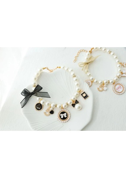 Siyah Stil L Boyutu Pet Yay Inci Yaka Kedi Takı Kolye Prenses Kolye Köpek Tatlı Süslemeleri Köpek Taklidi Yaka Chihuahua Accesorios (Yurt Dışından)