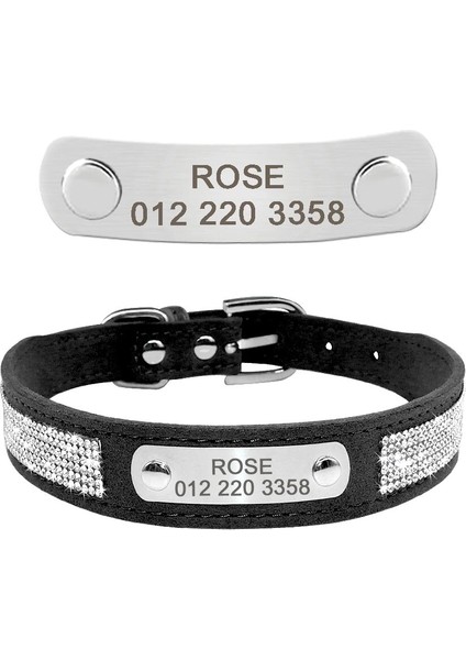 No.8 Tarzı S Beden Bling Yavru Köpek Kedi Yaka Kişiselleştirilmiş Kazınmış Pet Köpek Kımlık Etiketi Yaka Küçük Kediler Köpekler Için Özel Chihuahua Taklidi Yaka (Yurt Dışından)