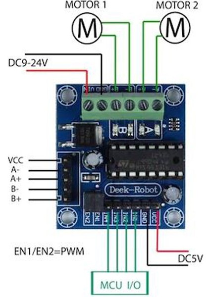 Mini 4 Kanal L293D Motor Sürücü Kartı