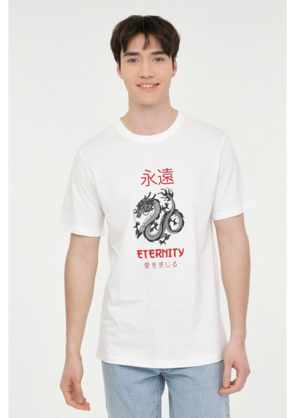 Ml Latne 11Es-Slg-106 4Fx Beyaz Erkek Kısa Kol T-Shirt