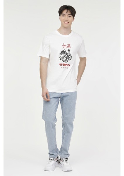 Ml Latne 11Es-Slg-106 4Fx Beyaz Erkek Kısa Kol T-Shirt modelleri