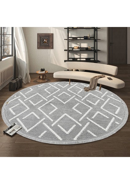 Vernonn Koleksiyonu 3605 Yuvarlak Yumuşak Tuşeli Antre Mutfak Salon Oturma Odası Halı Yoluk