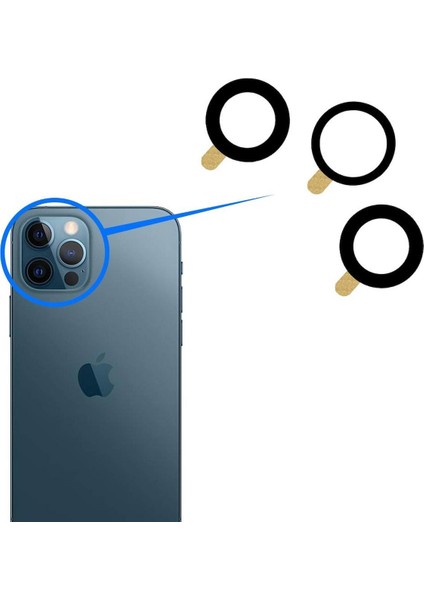 Apple iPhone 12 Pro Max Ile Uyumlu Kamera Camı