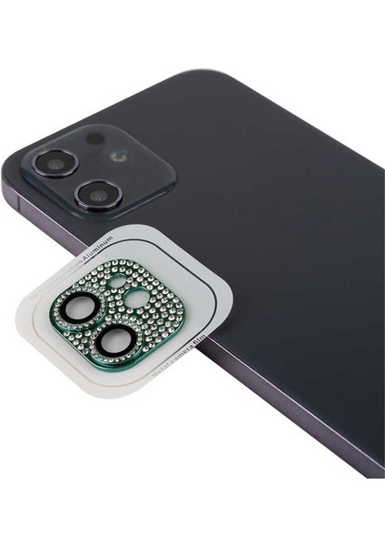 iPhone 12 Mini Uyumlu Cl-08 Kamera Lens Koruyucu-Koyu Yeşil