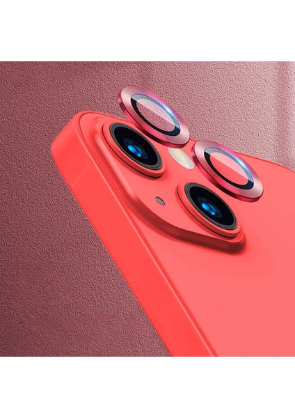 iPhone 13 Mini Uyumlu Cl-02 Kamera Lens Koruyucu-Kırmızı