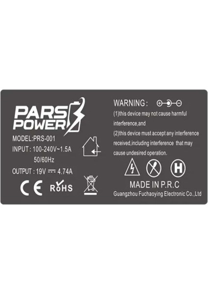Standart 5.5x2.5 90W 19V 4.74A Notebook Adaptör Şarj Aleti -Cihazı Pars Power
