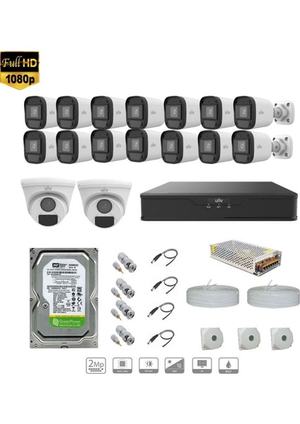 Unıvıew Full Hd 16 Kameralı Set