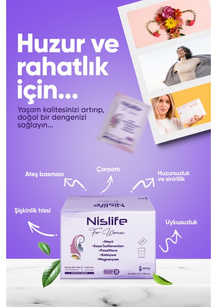 Nislife Hayıt Tohumu, Soya Izoflavonları ve Passiflora İçeren Takviye Edici Gıda 30 Saşe