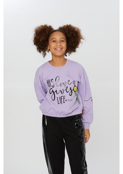 Kız Çocuk Love Gives Sweatshirt