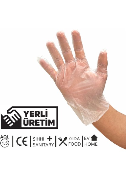 Hibrit Elastik Pudrasız Eldiven - Beyaz 5 Paket (100'LÜK Kutu)