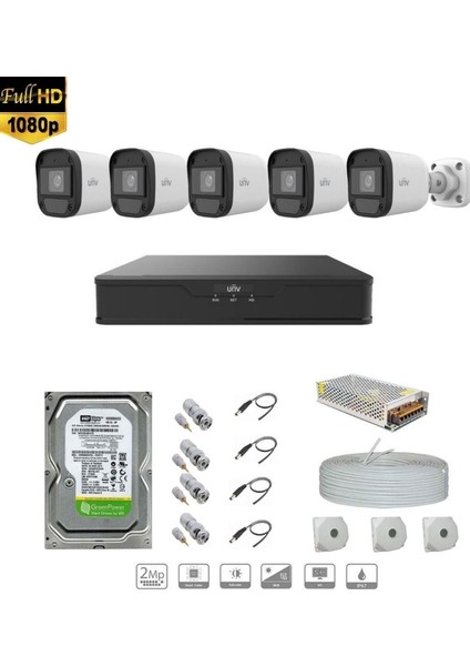 Unıvıew Full Hd 5 Kameralı Set