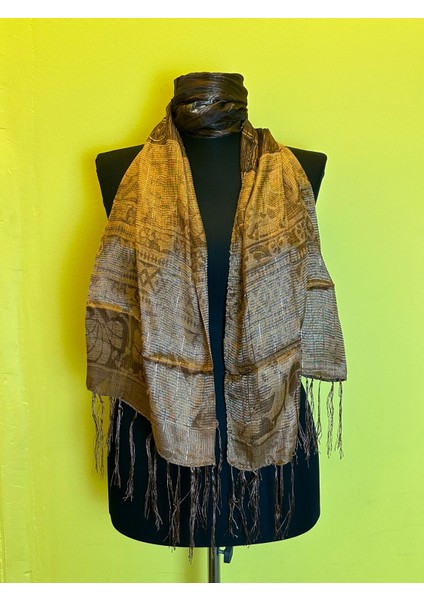 Çizgi Desenli Sim Şeritli Unisex Fular Şal Boyun Bağı 138X48