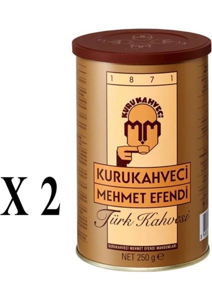 Mehmet Efendi Kurukahveci Mehmet Efendi Türk Kahvesi 250 gr Teneke Ambalaj x 2 Adet