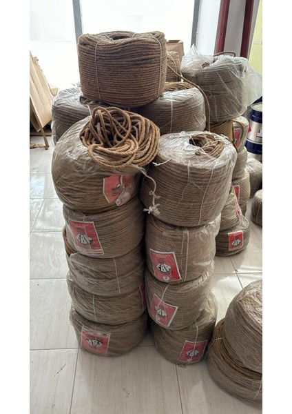 1 kg Hasır Ip 3-4-7-8 mm Seçenekli ( Jüt Halat Kendir Doğal Ip )