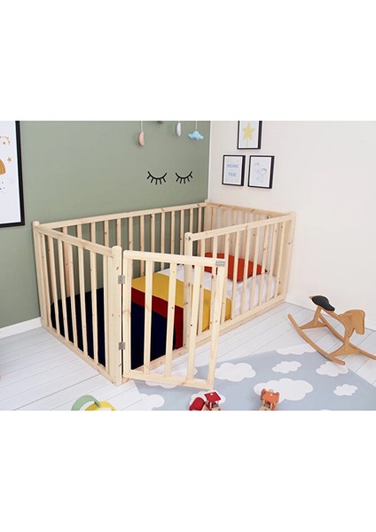 Ahşap Montessori Bebek ve Çocuk Karyolası ve Oyun Alanı fırsatları