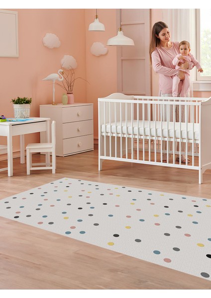 Renkli Halı Yıkanabilir Kaymaz Taban Bebek ve Çocuk Odası
