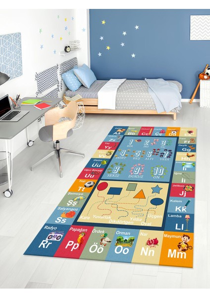 Eğiticihalı Yıkanabilir Kaymaz Taban Çocuk Odası