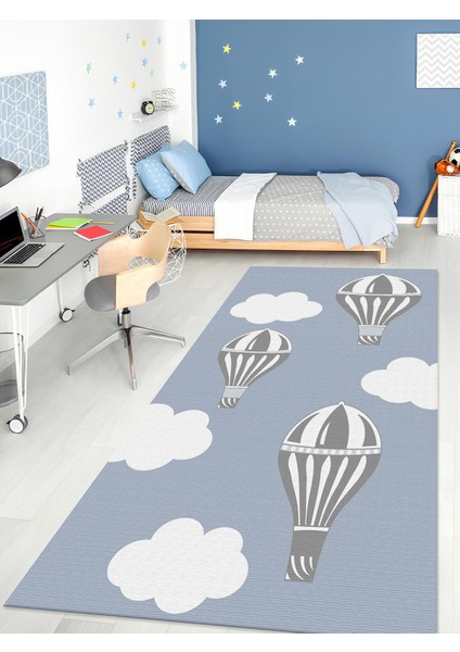 Yıkanabilir Kaymaz Taban Bebek ve Çocuk Odası Halısı
