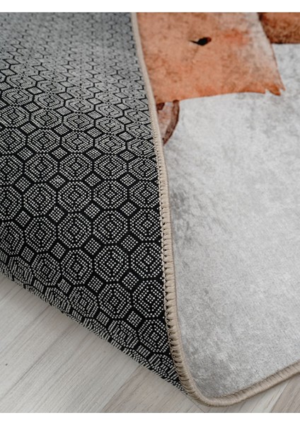 Tilki Desenli Halı Yıkanabilir Kaymaz Taban Bebek Odası