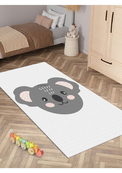 Koala Desenli Halı Yıkanabilir Kaymaz Taban Bebek Odası