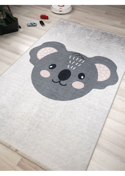 Koala Desenli Halı Yıkanabilir Kaymaz Taban Bebek Odası