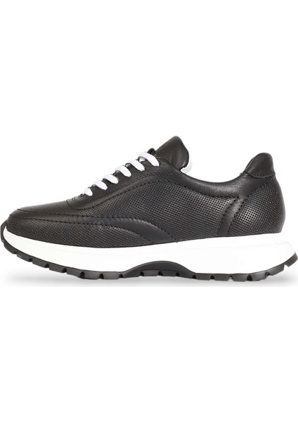 1965-273061 Hakiki Deri Anatomik Tabanlı Kadın Sneakers Ayakkabı - NKT01965-SIYAH Beyaz-36 fırsatları