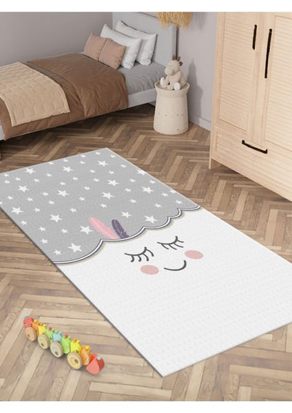 Sevimli Halı Yıkanabilir Kaymaz Taban Bebek ve Çocuk Odası
