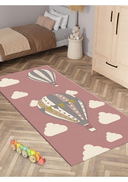 Balon Desenli Halı Yıkanabilir Kaymaz Taban Bebek Odası