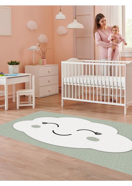 Sevimli Dulut Halısı Yıkanabilir Kaymaz Taban Bebek ve Çocuk Odası