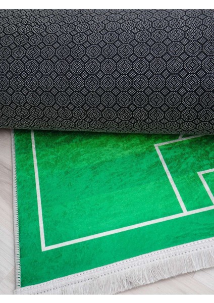 Futbol Saha Desenli Halısı Yıkanabilir Kaymaz Taban Çocuk Odası