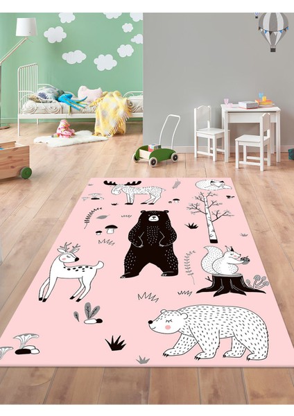 Dijital Baskı Halısı Yıkanabilir Kaymaz Taban Bebek ve Çocuk Odası