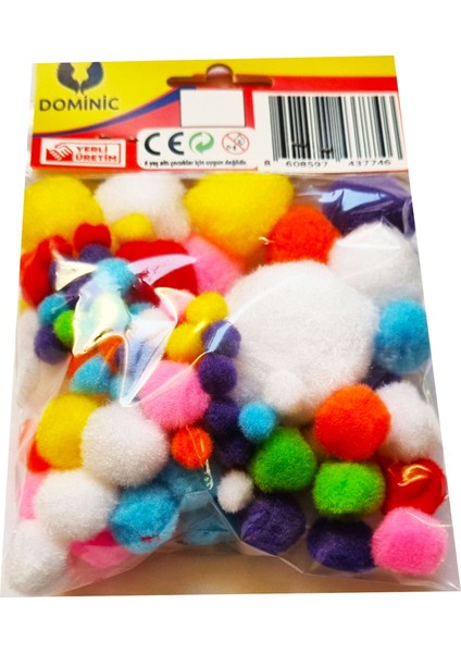 100'LÜ Karışık Boyutlarda / Renklerde Dominic Simsiz Ponpon modelleri