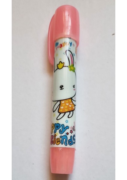 Happy Friends Basmalı Roket Ruj Silgi Pembe Renkli 1 Adet