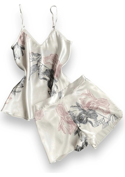 Çiçek Desenli Saten Şortu Takım fırsatları
