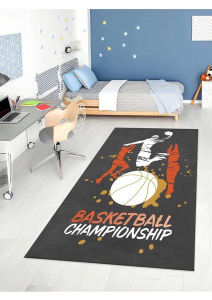 Basketbol Halısı Yıkanabilir Kaymaz Taban Çocuk Odası