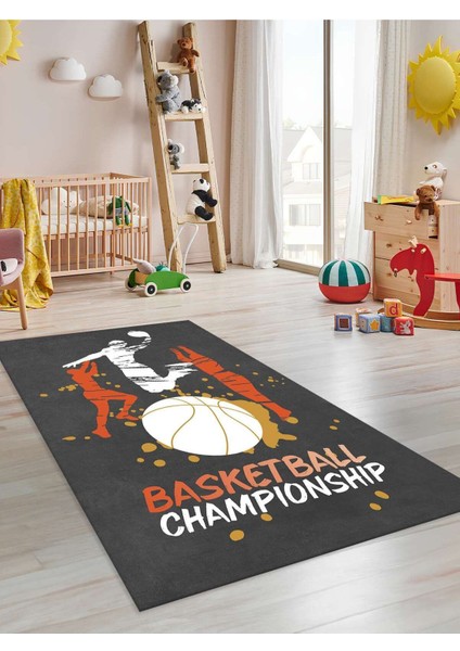 Basketbol Halısı Yıkanabilir Kaymaz Taban Çocuk Odası