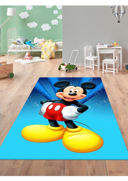 Sevimli Fare Halı Yıkanabilir Kaymaz Taban Bebek ve Çocuk Odası