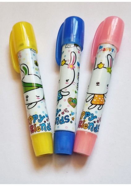 3'lü Roket Happy Friends Basmalı Ruj Silgi fiyatları
