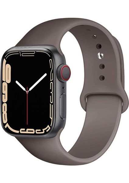 CaseWorld Apple Watch 2/ 3/ 4/ 5/ 6/ 7/ 8/ Se Uyumlu Kayış 38/ 40/ 41mm Yumuşak Renkli Silikon Large Kordon - Kakao