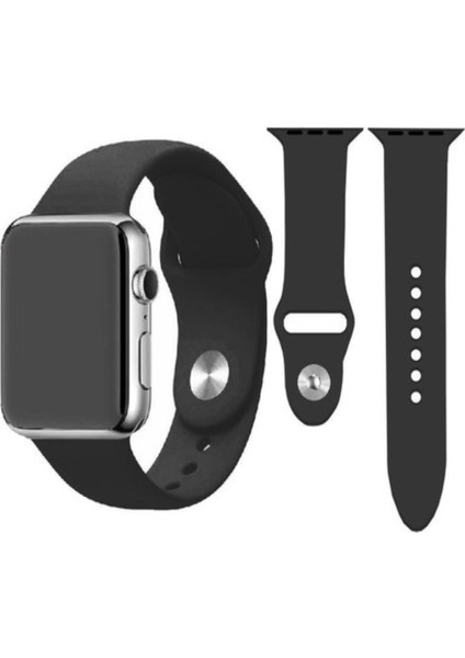 CaseWorld Apple Watch 2/ 3/ 4/ 5/ 6/ 7/ 8/ Se Uyumlu Kayış 38/ 40/ 41mm Yumuşak Renkli Silikon Large Kordon - Kakao