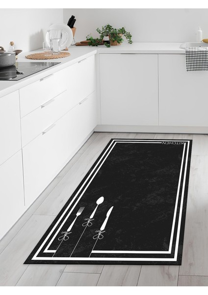 Makinede Yıkanabilir Kaymaz Taban Leke Tutmaz Dijital Baskı Mutfak Halısı