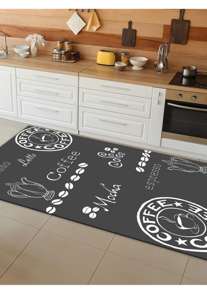 Makinede Yıkanabilir Kaymaz Taban Leke Tutmaz Dijital Baskı Mutfak Halısı