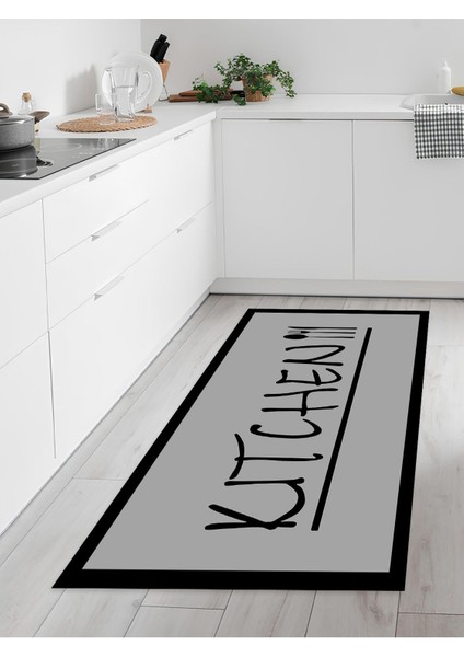 Makinede Yıkanabilir Kaymaz Taban Leke Tutmaz Dijital Baskı Mutfak Halısı
