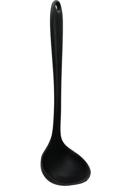 Siyah Ortaboy Silikon Kepçe 32CM (4490)