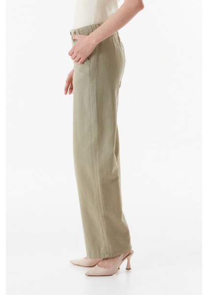 Yüksek Bel Palazzo Keten Pantolon fırsatları