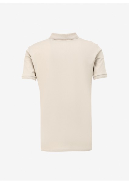 Bej Erkek Polo Yaka Basic Polo T-Shirt D4SM-TST3283