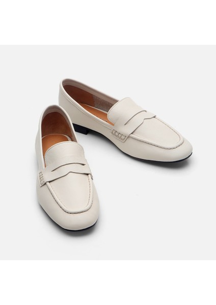01AYH283270A400 HAKIKI Deri Kemik Kadın Loafer